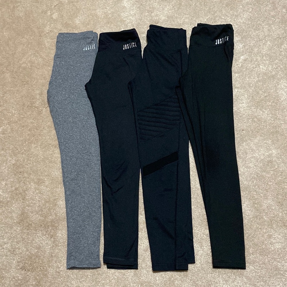 Lot of 4 Justice leggings, size 10 girls